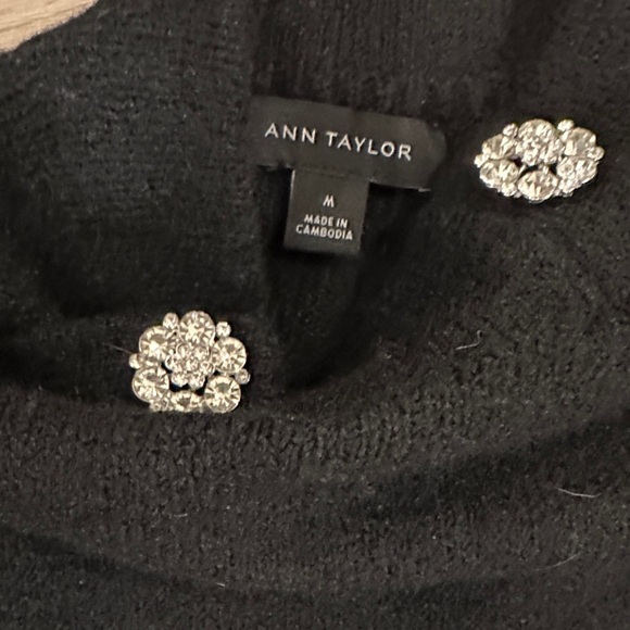 Ann Taylor Black Turtleneck Sweater with Embellishments - Picture 2 of 2